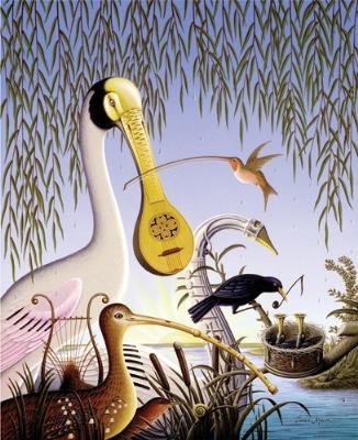 Sample artwork by James Marsh (Born 1946), known for illustration and design-commercial art, abstract painting - View similar artists and auction records